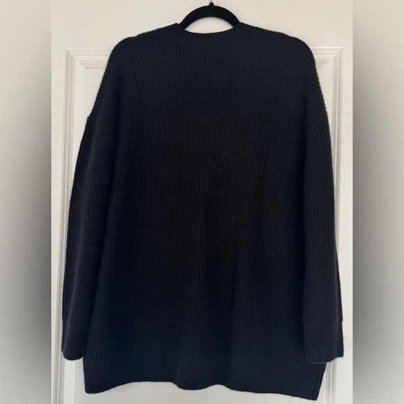 NWT! QUINCE Mongolian Cashmere Oversized Boyfriend Cardigan Sweater Black Small - Picture 4 of 11